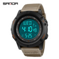 SANDA 372 Military Men Sport Watch LED Digital Watch Countdown Chronos Electronic Wristwatches Waterproof Relogio Masculino